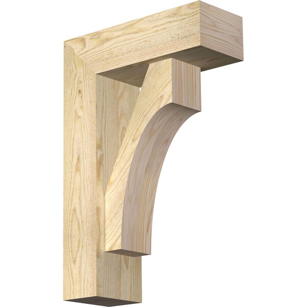 Ekena Millwork Westlake Block Rough Sawn Bracket w/ Offset Brace, Douglas Fir, 6"W x 16"D x 24"H BKT0604X16X24WTL05RDF - main